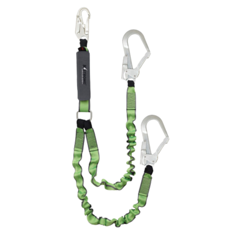 Webbing Twin Leg Lanyard with Snap Scaffold Hooks