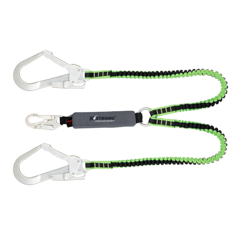 Webbing Twin Leg Lanyard with Snap Scaffold Hooks